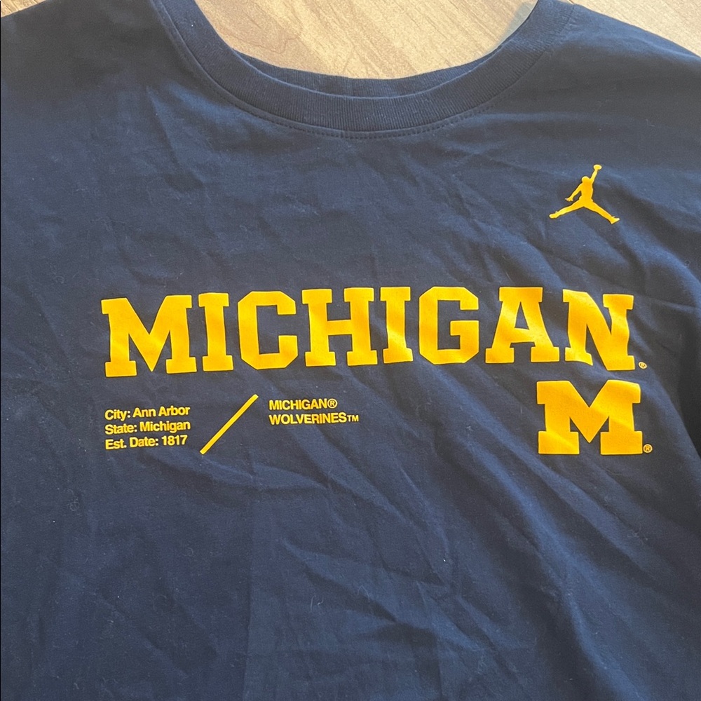 Jordan Michigan Navy Long Sleeve Shirt